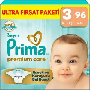 Prima Premium Care Ultra Fırsat Paketi 3 Numara 96 Adet Bebek Bezi
