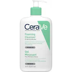 CeraVe Normal ve Yağlı Ciltler için Seramid İçerikli Köpüren Temizleyici Yüz Vücut 473 ml