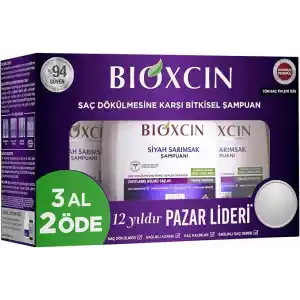 Bioxcin Siyah Sarımsak Şampuan 3 x 300 ml – Saç Dökülmesine Karşı, BioComplex B11 ve Bitki Ekstreli Güçlendirici Formül – 3 Al 2 Öde