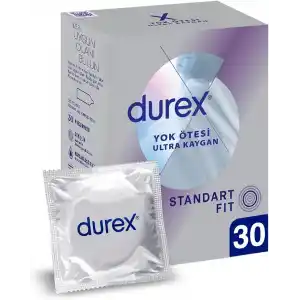 Durex Yok Ötesi Ultra Kaygan İnce Prezervatif 30Lu, Kokusuz, Lateks