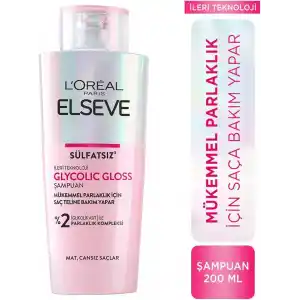 LOreal Paris Elseve Glycolic Gloss Mükemmel Parlaklık için Bakım Yapan Şampuan 200 ml