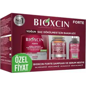 Bioxcin Forte Yoğun Bakım Kiti – Saç Dökülmesine Karşı Şampuan, Serum & Tablet Seti; Yoğun Saç Bakımı, Bitkisel İçerik – 3’lü Paket
