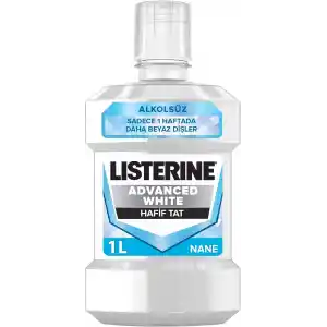 Listerine, Advanced White Ağız Bakım Ürünü, Zorlu Lekeleri Giderir, Hafif Tat, Sıfır Alkol, Name Aromalı, 1000ml