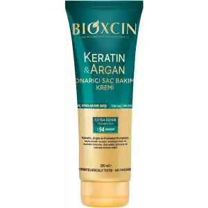 Bioxcin Keratin & Argan Onarıcı Saç Bakım Kremi – Yıpranmış ve Hasar Görmüş Saçlar İçin – 250 ml – BioComplex B11, Hidrolize Keratin ve Argan Yağlı