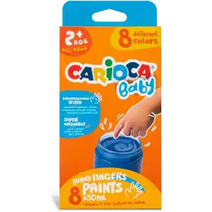 Carioca Bebek Parmak Boyasi 8 Renk 8X50 Ml Süper Yikanabilir 2+ Yaş