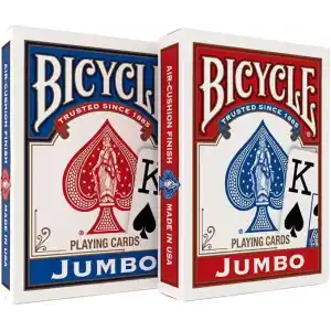 Bicycle Rider Back Intl. Jumbo Endeks Oyun Kartları, İkili Paket, Kırmızı & Mavi