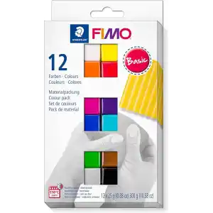 Staedtler Fimo 8023 C12-1 MP Fimo Soft Modelleme Kili Ana Renkler (25 gr X 12 Blok)