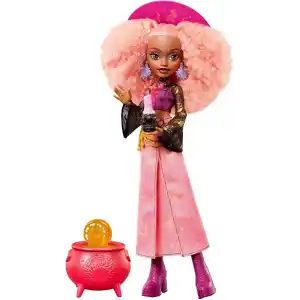 Moonspell Magic by Monster High bebeği, Güneş Cadısı Rae Lumina, kazan sürprizi, mum ve sihir kitabı gibi aksesuarlar, JMB91