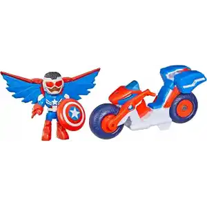 Marvel Iron Man and his Awesome Friends Captain America: Sam Wilson Super Bike Aksiyon Figürü ve Oyuncak Motosiklet