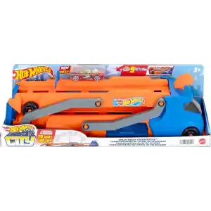 Hot Wheels Tır - YENİ Hot Wheels Tır - YENİ, fırlatıcısı olan ve 40 cmlik piste dönüşen kamyon, 9 oyuncak araba sığabilir, 1:64 ölçekli araç dahildir HYT83