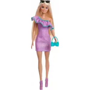 Barbie Moda Bebek, Kıyafetleri ve Akseasuarları Parti elbiseleri ve çantalar dahil kıyafetleri ve aksesuarlarıyla Barbie bebek (3 farklı kombin) HYT61