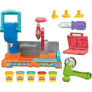 Play-Doh Damgala ve Kes Alet Tezgâhı Oyun Seti | 3 Yaş ve Üzeri Kız ve Erkek Çocuklar İçin İnşaat Temalı Oyuncak | Çocuklar İçin Sanat ve El İşi Etkinlikleri