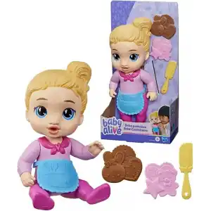 Baby Alive Baby Baker, Hayali Yiyecek Aksesuarlı Sarı Saçlı Oyuncak Bebek, 3 Yaş ve Üzeri Kız ve Erkek Çocuklar için 26,5 cm Boyunda Oyuncaklar
