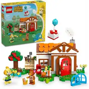 LEGO Animal Crossing Isabelle Ev Ziyaretinde 77049 – 6 Yaş ve Üzeri Kız ve Erkek Çocukları için Fauna Dahil 2 Minifigür İçeren Yaratıcı Oyuncak Yapım Seti, Doğum Günü Hediyesi Fikri (389 Parça)