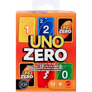 7 yaş ve üzeri çocuklar, yetişkinler, aileyle bir araya gelinen akşamlar, partiler ve seyahatler için 2-8 oyunculu Mattel UNO Zero kart oyunu, deste ve puan kartı, JHH48