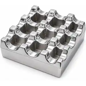 Izgaralı Döküm Küllük Otel Kafe Restoran Için Gümüş Kül Tablası Delikli Metal Küllük