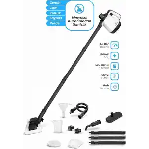 PiranTech CB- 02A Buharlı Temizlik Makinası - Buharlı Temizleyici - Floor Max Set