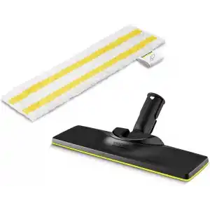 Kärcher Orijinal Set Zemin Başlığı ve Mikrofiber Bez Easyfix Buharlı Temizleyici Kärcher SC ile Uyumlu - Zeminler için, Her türlü Yüzey için Uygun, Makinede Yıkanabilir, Beyaz