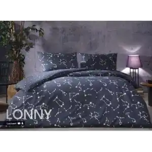 Taç Lonny Ranforce Düz Pamuk Nevresim Takımı, Lacivert, Çift Kişilik