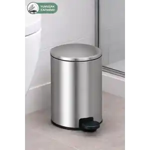 Cigo 3 LT Banyo Mutfak Ofis Çelik Çöp Kovası - Metalik