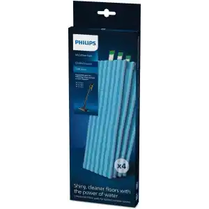 Philips Orijinal Mikrofiber Pedler - 6000 ve 7000 Serisi ile Uyumlu, 4 Bez, Yıkanabilir, Yeniden Kullanılabilir (XV1670/02)