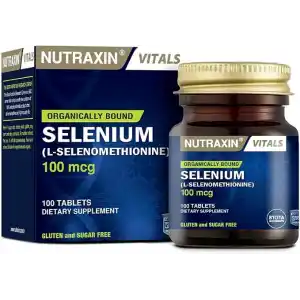 Nutraxin Vitals Selenium (L-Selenomethionine) 100 mcg 100 Kapsül Takviye Edici Gıda