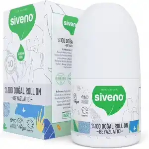 Siveno %100 Doğal Roll On Beyazlatıcı Etkili Deodorant Ter Kokusu Önleyici Bitkisel Lekesiz Vegan 50 ml