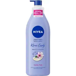 NIVEA Değerli Yağlar İçeren Vücut Losyonu Kiraz Çiçeği ve Jojoba Yağı, 400 ml,Tüm Ciltler,48 Saat Nemlendirici, Hızlı Emilir
