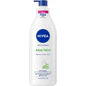 NIVEA Vücut Losyonu Aloe Vera 400 ml, Normal ve Kuru Ciltler için,72 Saat Nemlendirici,Hyaluron,Aloe Vera,Yenileyici Bakım