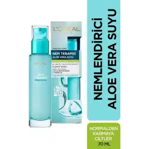 LOreal Paris Nem Terapisi Aloe Vera Suyu, Nemlendirici ve Ferahlık Etkili Krem, Normalden Karmaya Ciltler 70 ml