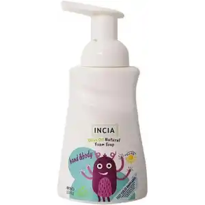 INCIA%100 Doğal Köpük Kastil Sabunu Çocuklar İçin Zeytinyağlı 10 Bitkisel Değerli Yağ Vegan 200 ml