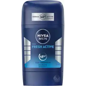 NIVEA MEN Erkek Stick Deodorant Fresh Active 50 ml, Ter ve Ter Kokusuna Karşı 48 Saat Deodorant Koruması, Okyanus Özleri,Alüminyum İçermez
