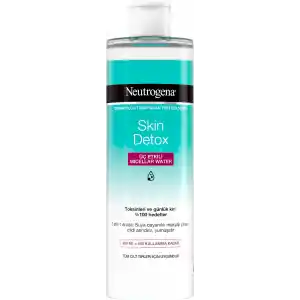 Neutrogena Skin Detox Micellar Water 3ü 1 Arada Nazik Temizleyici Kir ve Makyaj Temizleme Suyu Yüz Göz Dudak İçin 400 ml