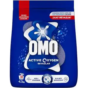 Omo Active Oxygen Toz Çamaşır Deterjanı Beyazlar için, 4.5 Kg