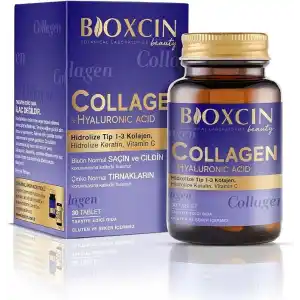 Bioxcin Beauty Collagen 30 Tablet – Tip1 Tip 3 Hidrolize Kolajen, Hyaluronik Asit, Vitamin C ve Biotin İçeren Takviye