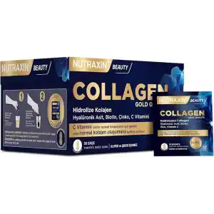 Nutraxin Beauty Gold Collagen C Vitamini, Hyalüronik Asit, Kolajen Takviye Edici Gıda (1 x 30 adet)