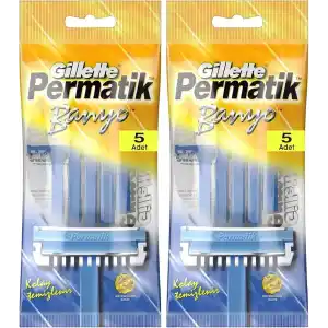Gillette Permatik Banyo Kullan At Erkek Tıraş Bıçağı 5 Adet 2li paket