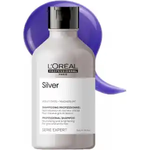 LOréal Professionnel Paris Serie Expert Silver Çok Açık Sarı, Gri ve Beyaz Saçlar için Renk Dengeleyici Mor Şampuanı 300 ml
