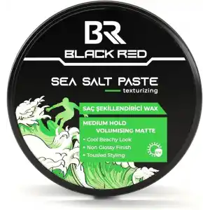 BLACK & RED Wax Saç Şekillendirici Wax Sea Salt Paste Deniz Tuzlu Mat Doğal Görünüm Orta Sertlik - 120 ml