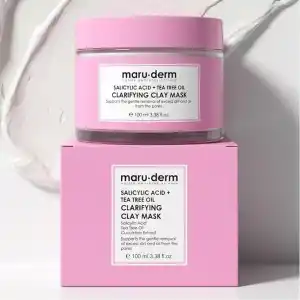 Maruderm Salisilik Asit + Çay Ağacı Yağı Kil Maskesi – Siyah Nokta ve Gözenek Görünümü Karşıtı Arındırıcı Vegan Yüz Maskesi, 100 ML