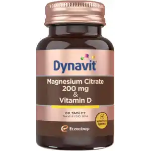 Dynavit Magnesium Citrate 200 mg & Vitamin D 60 Tablet - Kas & Kemik - Magnezyum Sitrat, D Vitamini