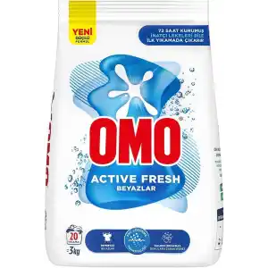 Omo Active Fresh Beyazlar 20 yıkama Toz Çamaşır Deterjanı 3 Kg