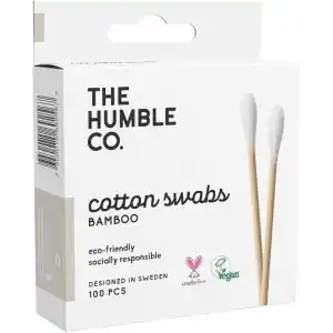 The Humble Co. Humble Brush Bamboo Cotton Swabs%100 Ekolojik Kulak Çubuğu 100 Adet White