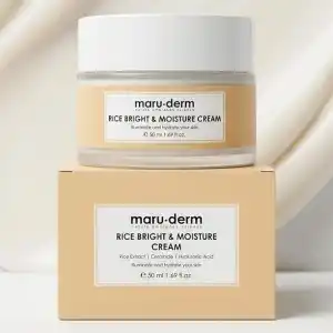 Maruderm Pirinç Özlü Aydınlatıcı & Nemlendirici Krem – Seramid & Hyaluronik Asit ile Pürüzsüz ve Parlak Görünüm İçin Yüz Kremi, 50 ML
