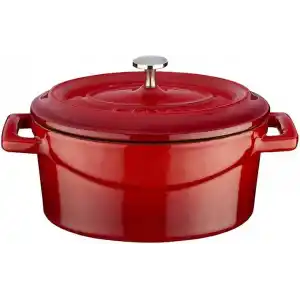 Lava Metal Oval Mini Tencere, Kırmızı