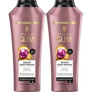 Gliss Serum Deep Repair Biotin Kompleksi ve Şakayık Çiçeği Özlü Şampuan 400ml 2li paket