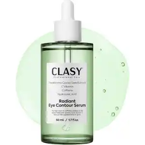 CLASYCARE Radiant Göz Çevresi Serumu – Kafein Göz Serumu – Hyaluronik Asit ve C Vitamini ile Göz Altı Morlukları, Şişlik ve İnce Çizgilere Karşı Etkili – Tüm Cilt Tipleri İçin, 50 ml