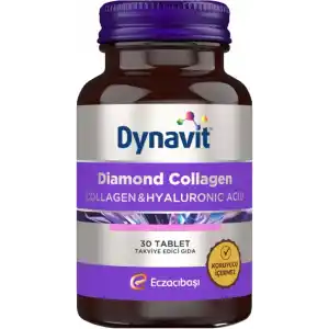 Dynavit Diamond Collagen & Hyaluronic Acid 30 Tablet - Hidrolize Peptit Tip 1 Balık Kolajeni, Resveratrol