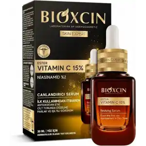 Bioxcin Ester Vitamin C 15% Canlandırıcı Serum 30 ml – Niasinamid, Lipozom Teknolojisi, Antioksidan Etki – Cilt Tonu Eşitleyici ve Aydınlatıcı Serum