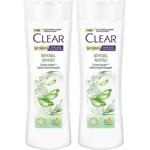 Clear Women Kepeğe Karşı Etkili Şampuan Bitkisel Sentez Aloe Vera & Çay Ağacı Yağı 350 ml 2li paket